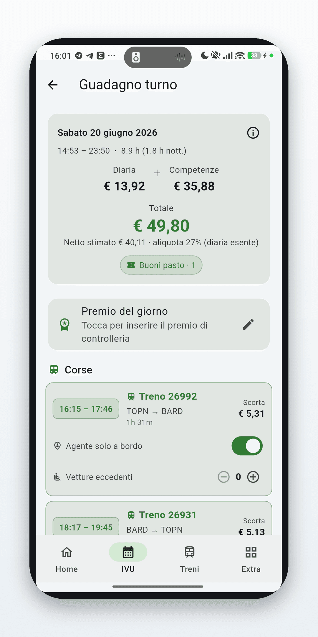 Schermata dell'app Via Libera